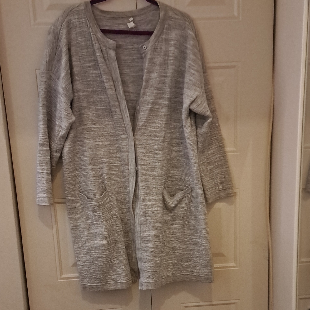 j jill gray cardigan with snaps XL